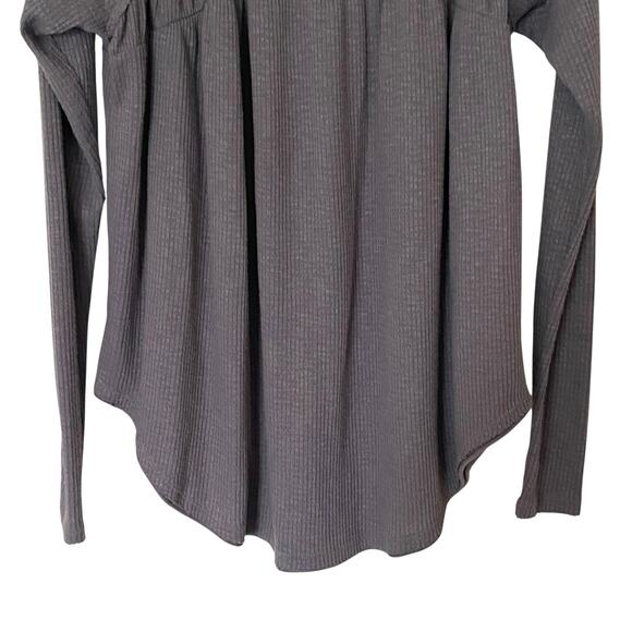 FREE PEOPLE We The Free Must Have Waffle Thermal Henley Top Gray, Size Small - Picture 10 of 13